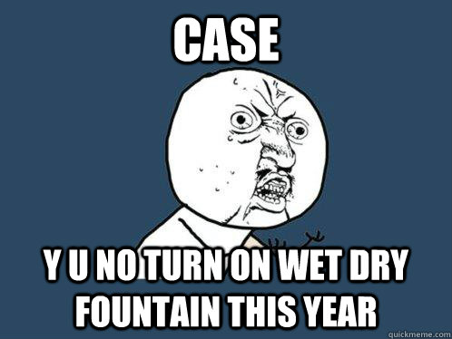 Case y u no turn on wet dry fountain this year  Y U No