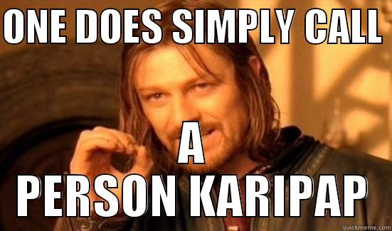 ONE DOES SIMPLY CALL  A PERSON KARIPAP Boromir