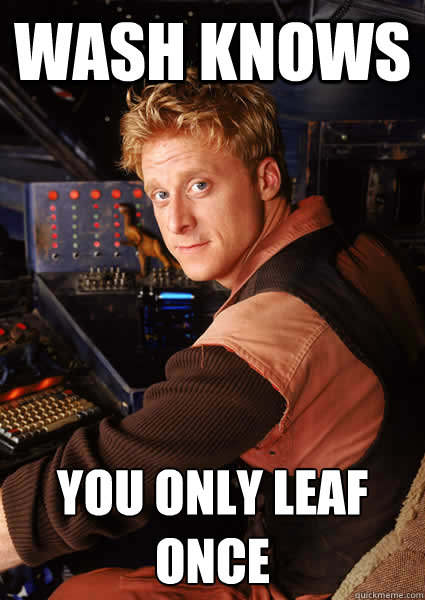 Wash knows You only leaf once  