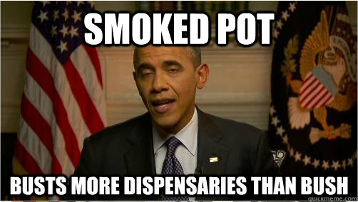 SMOKED POT busts more dispensaries than bush  10 Obama