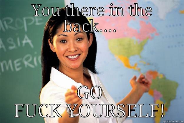  YOU THERE IN THE BACK.... GO FUCK YOURSELF! Unhelpful High School Teacher