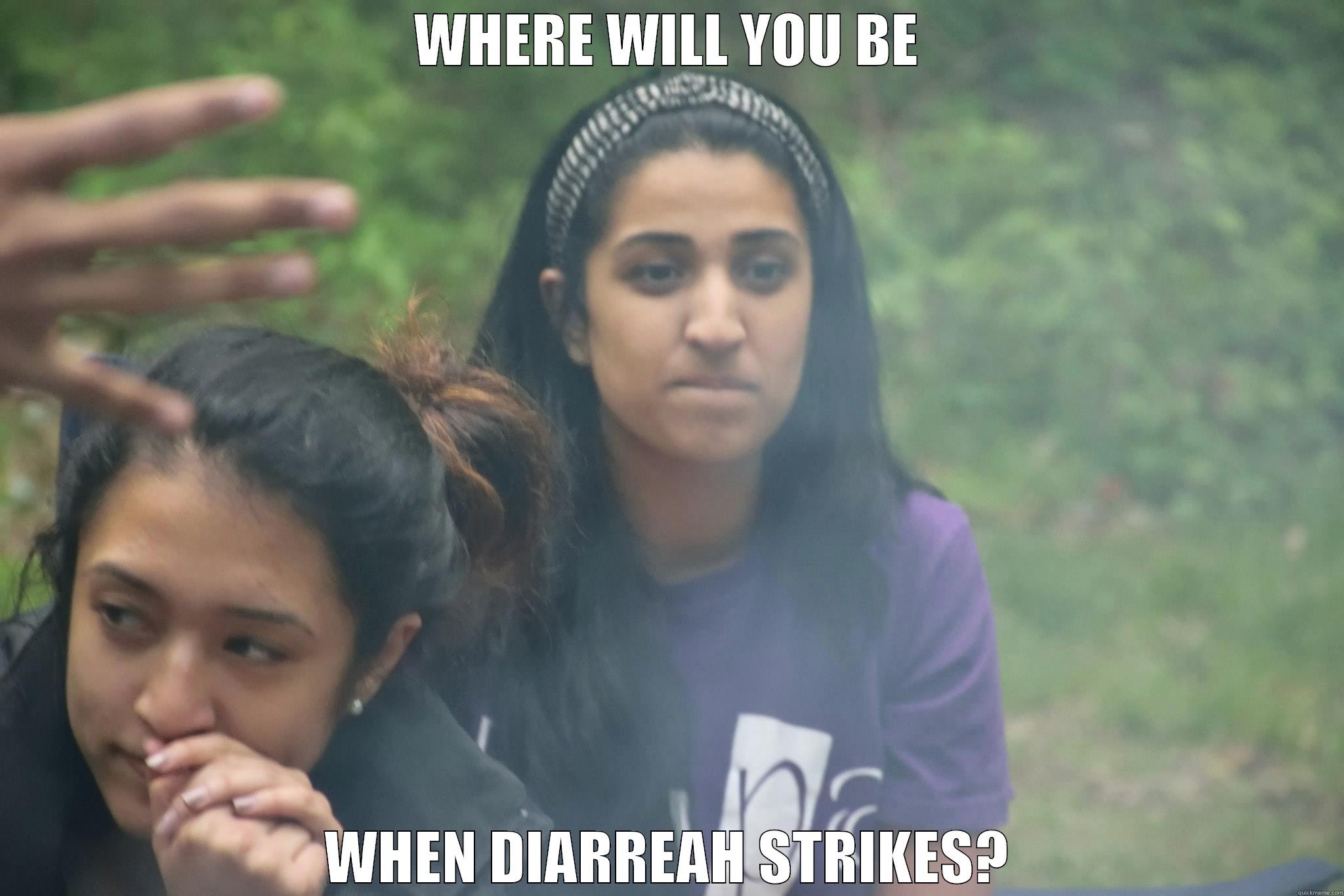 WHERE WILL YOU BE WHEN DIARRHEA STRIKES? Misc
