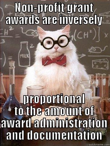NON-PROFIT GRANT AWARDS ARE INVERSELY PROPORTIONAL TO THE AMOUNT OF AWARD ADMINISTRATION AND DOCUMENTATION Chemistry Cat