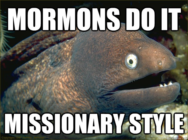 mormons do it missionary style - mormons do it missionary style  Bad Joke Eel