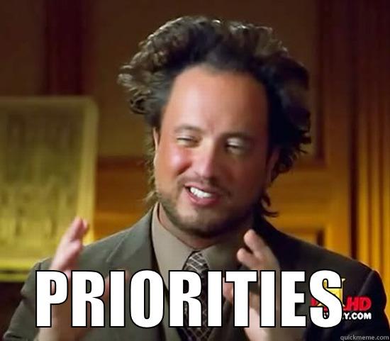 PRIORITIES 1 -  PRIORITIES Ancient Aliens