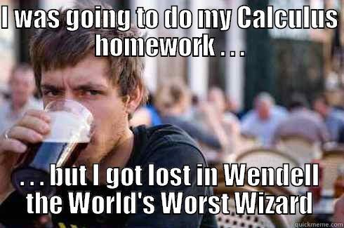 I WAS GOING TO DO MY CALCULUS HOMEWORK . . . . . . BUT I GOT LOST IN WENDELL THE WORLD'S WORST WIZARD Lazy College Senior