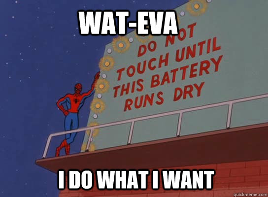 wat-eva i do what i want  60s Spiderman