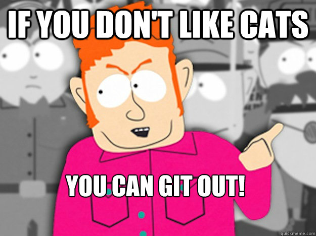 if you don't like CATS You can git out!  Git Out Skeeter
