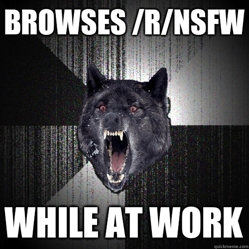 Browses /r/nsfw While at work  Insanity Wolf