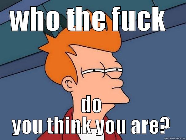 WHO THE FUCK  DO YOU THINK YOU ARE? Futurama Fry