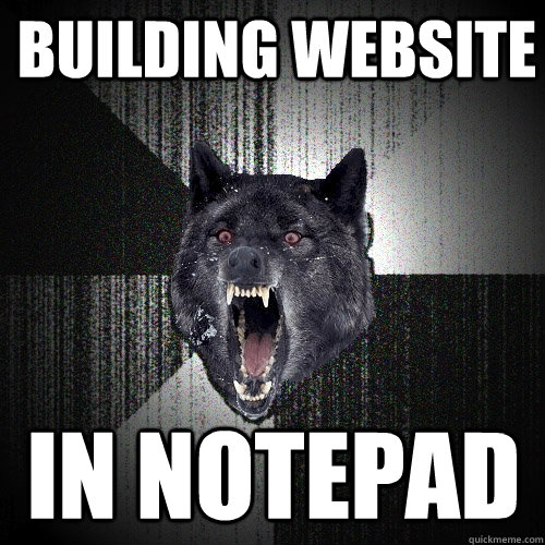 Building website in notepad  Insanity Wolf
