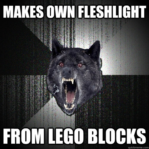 Makes own fleshlight from lego blocks - Makes own fleshlight from lego blocks  Insanity Wolf