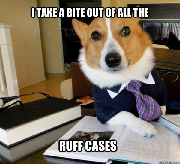 I take a bite out of all the RUff cases - I take a bite out of all the RUff cases  Lawyer Dog