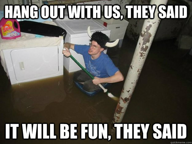 Hang out with us, they said It will be fun, they said  Laundry Room Viking