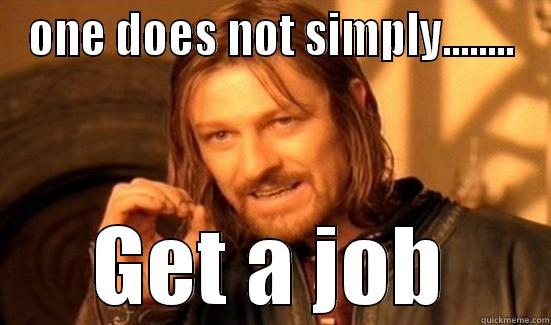 ONE DOES NOT SIMPLY........ GET A JOB Boromir