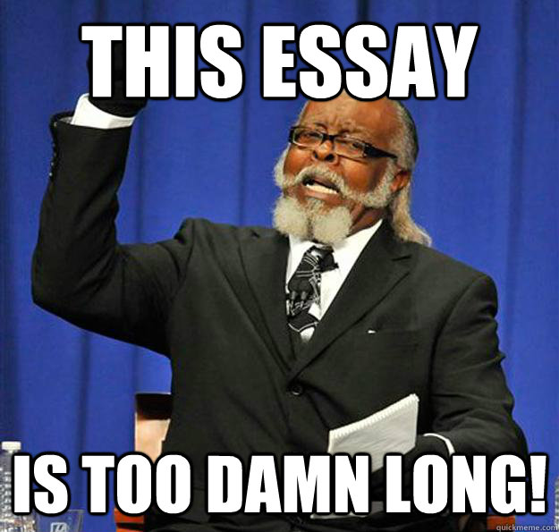 This essay Is too damn long!  Jimmy McMillan