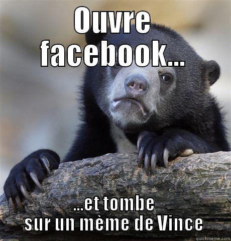 OUVRE FACEBOOK... ...ET TOMBE SUR UN MÈME DE VINCE Confession Bear