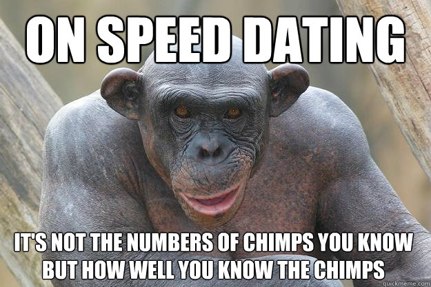 On Speed dating It's not the numbers of chimps you know but how well you know the chimps  The Most Interesting Chimp In The World