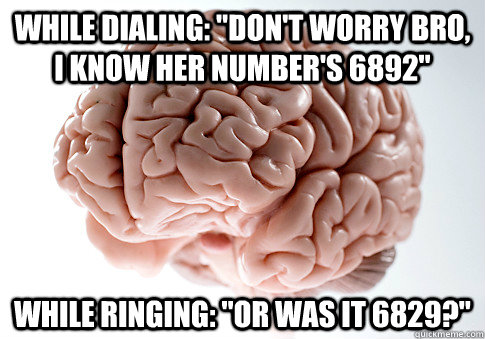 While dialing: 
