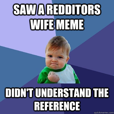 Saw a Redditors Wife meme didn't understand the reference - Saw a Redditors Wife meme didn't understand the reference  Success Kid