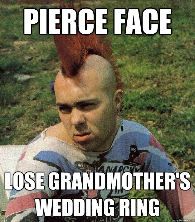 PIERCE FACE LOSE GRANDMOTHER'S WEDDING RING  