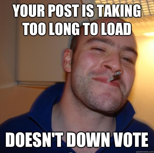 Your post is taking too long to load Doesn't down vote - Your post is taking too long to load Doesn't down vote  Misc