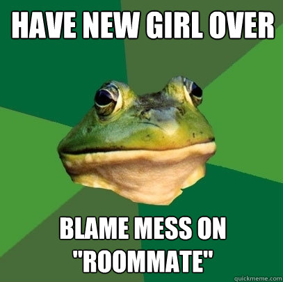 Have new girl over Blame mess on 