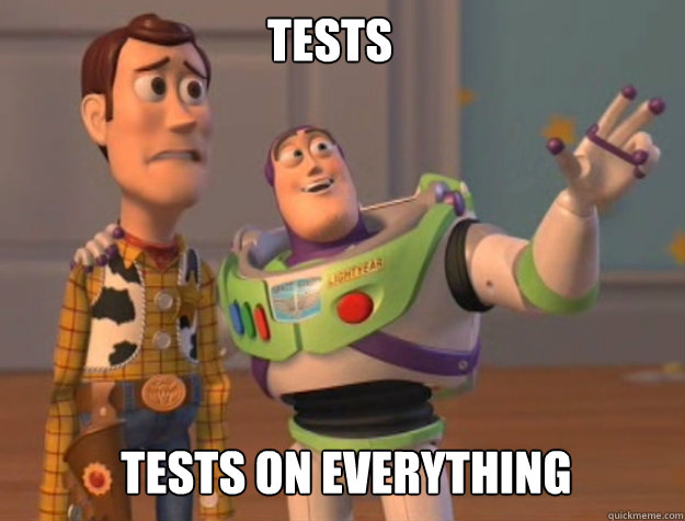 tests tests on EVERYTHING  buzz