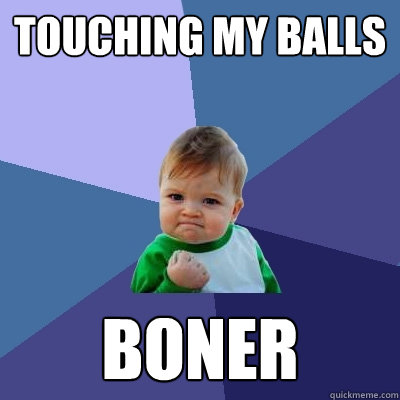 Touching My Balls Boner  Success Kid