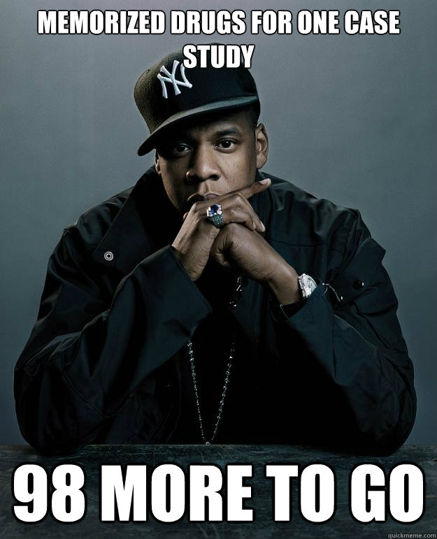 Memorized drugs for one case study 98 more to go  Jay Z Problems
