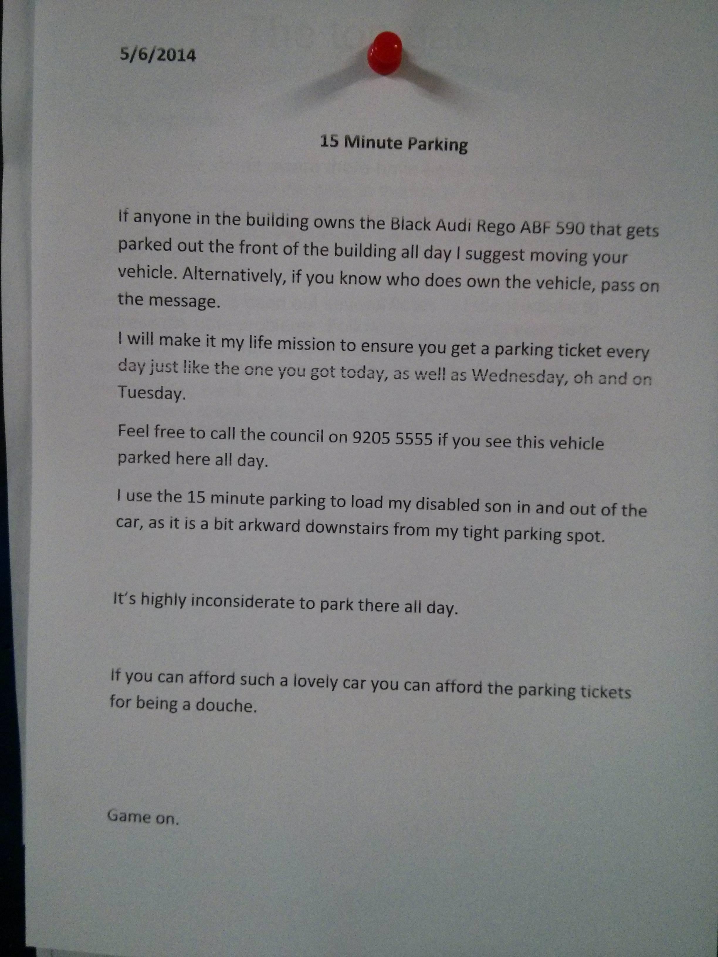 So this was just posted in my building's notice board... -   Misc