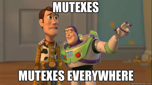 MUTEXES MUTEXES EVERYWHERE  Everywhere
