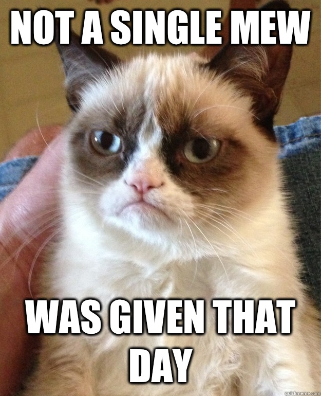 Not a single mew was given that day  Grumpy Cat