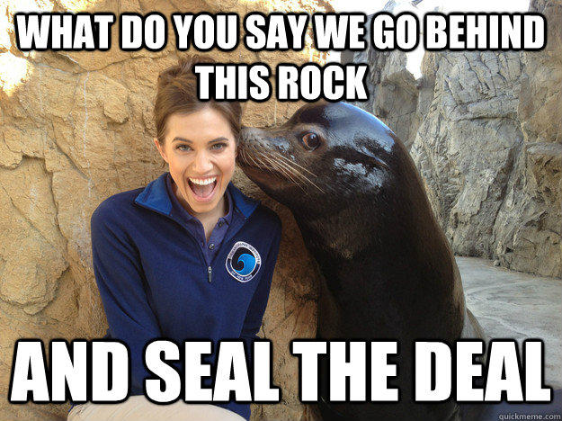 What do you say we go behind this rock and seal the deal  Crazy Secret