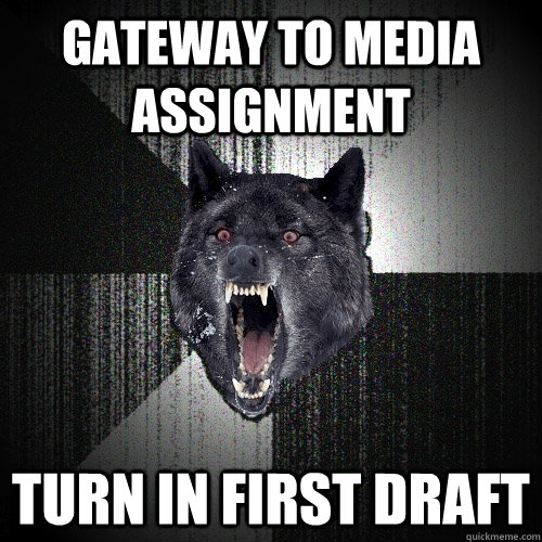 Gateway to Media Assignment Turn in first draft  Insanity Wolf