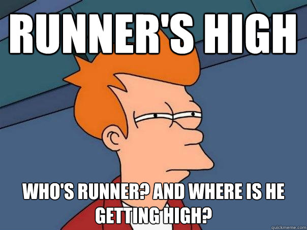 Runner's high Who's runner? and where is he getting high?  Futurama Fry