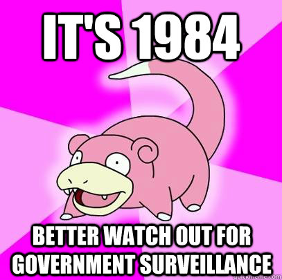 It's 1984 Better watch out for government surveillance  Slowpoke