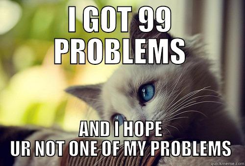 I GOT 99 PROBLEMS AND I HOPE UR NOT ONE OF MY PROBLEMS First World Problems Cat