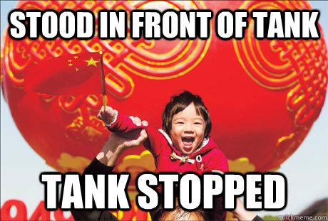 Stood in front of tank tank stopped  Second World Success