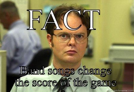 FACT BAND SONGS CHANGE THE SCORE OF THE GAME Schrute