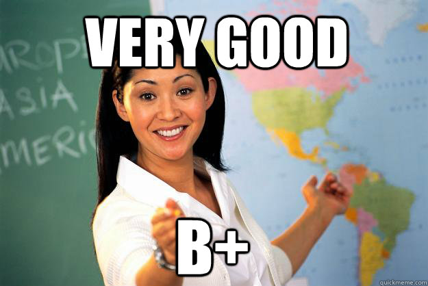 Very Good B+  Unhelpful High School Teacher