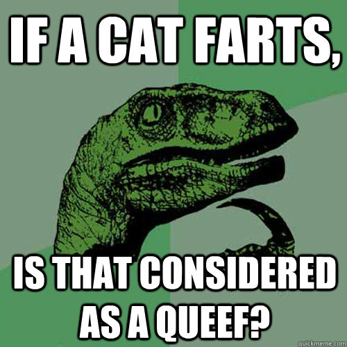 If a cat farts, Is that considered as a Queef?  Philosoraptor