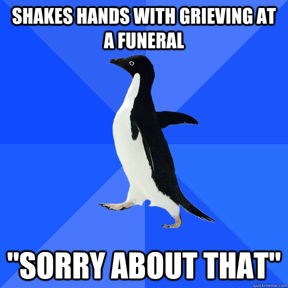 shakes hands with grieving at a funeral 