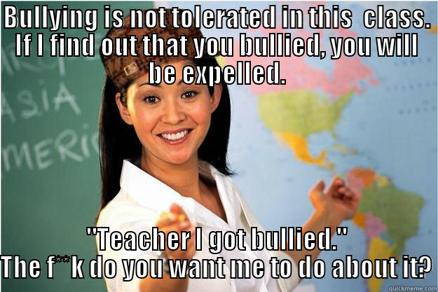 Just a bullying meme - BULLYING IS NOT TOLERATED IN THIS  CLASS. IF I FIND OUT THAT YOU BULLIED, YOU WILL BE EXPELLED. 