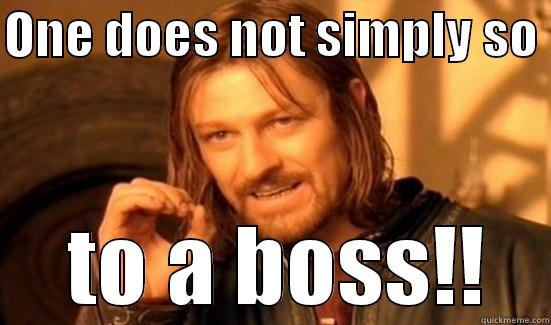 ONE DOES NOT SIMPLY SO   TO A BOSS!! Boromir