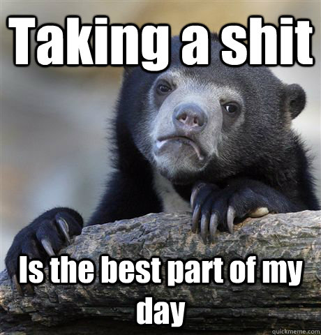 Taking a shit Is the best part of my day  Confession Bear