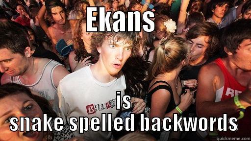                EKANS                 IS SNAKE SPELLED BACKWORDS Sudden Clarity Clarence