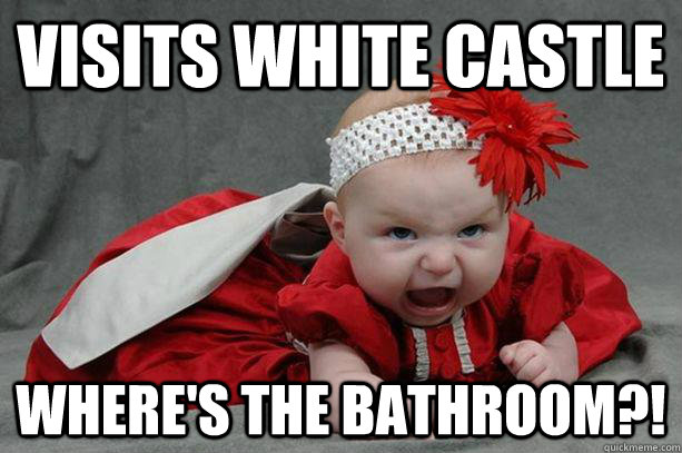 visits white castle where's the bathroom?! - visits white castle where's the bathroom?!  Panic Baby