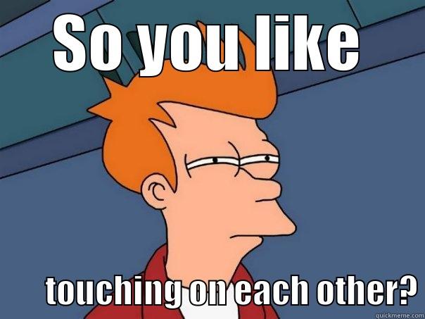 SO YOU LIKE        TOUCHING ON EACH OTHER? Futurama Fry