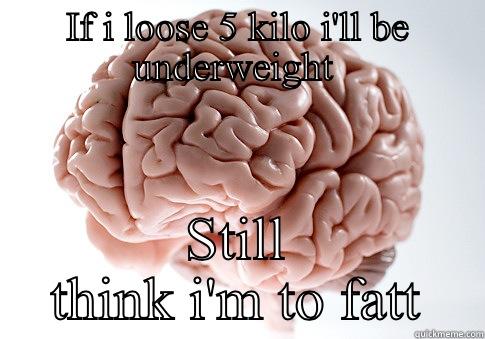 IF I LOOSE 5 KILO I'LL BE UNDERWEIGHT  STILL THINK I'M TO FATT Scumbag Brain